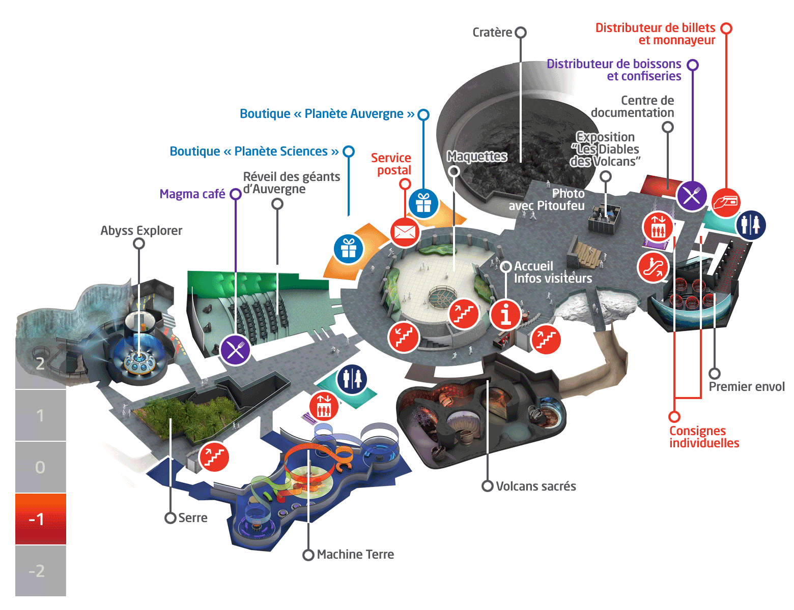 Niveau-1 du plan de Vulcania