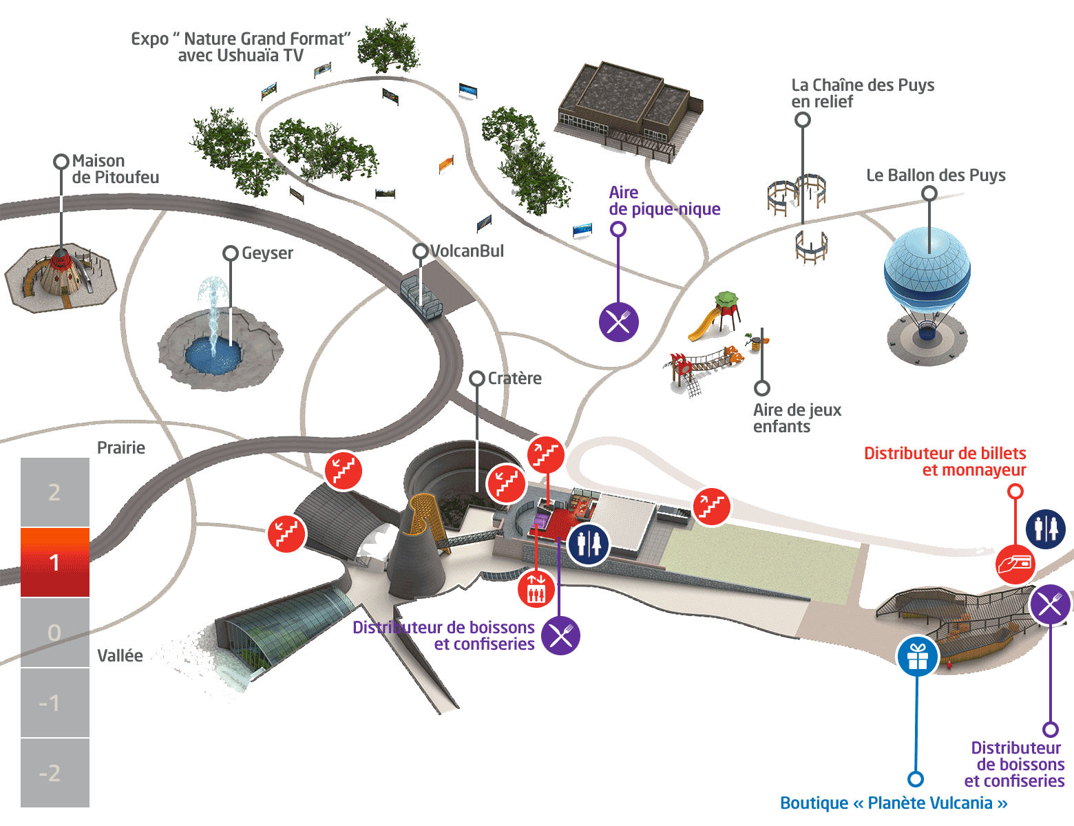 Niveau 1 du plan de Vulcania